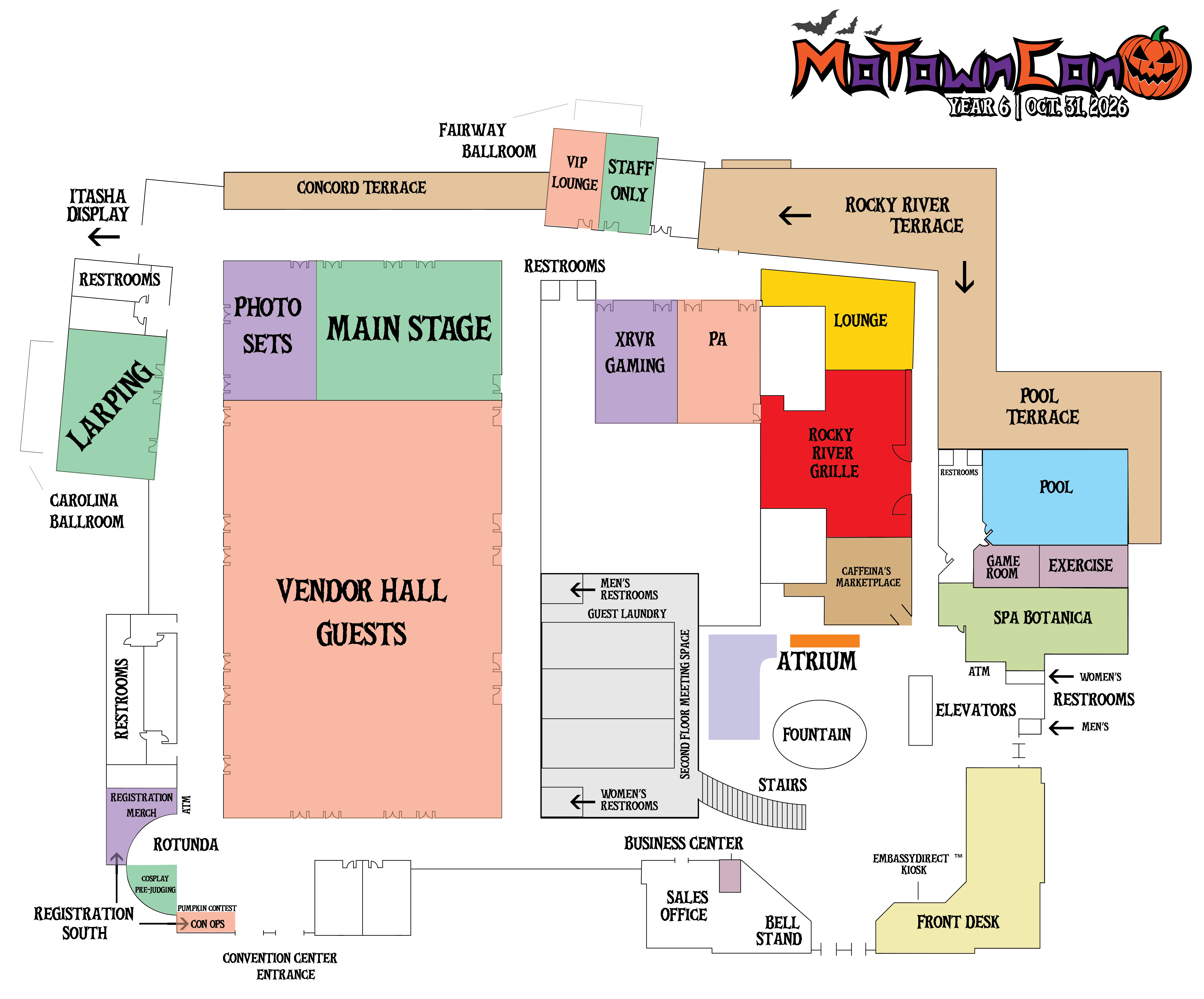 MoTownCon 2026 full convention floor layout